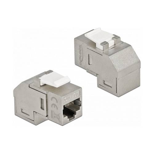 Keystone Modul RJ45 Buchse zu RJ45 Buchse Cat.6A 90° gewinkelt