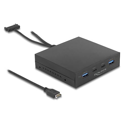 Delock Front Panel 3.5? USB 10 Gbps 2 x USB Type-C™ + 2 x USB Typ-A