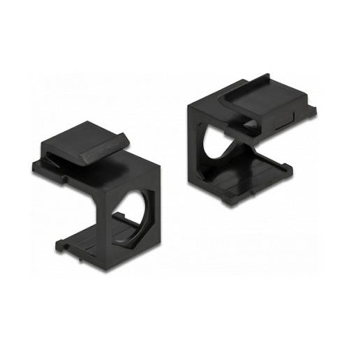 Keystone Abdeckung schwarz mit 9.7 mm Durchführung +Hex 4 Stück