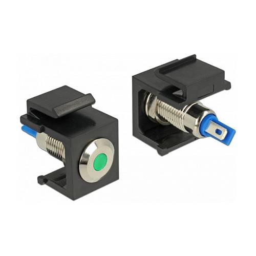 Keystone LED grün 6 V flach. schwarz