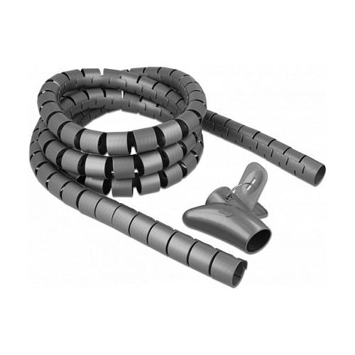 Spiralschlauch mit Einziehwerkzeug 2.5 m x 20 mm grau