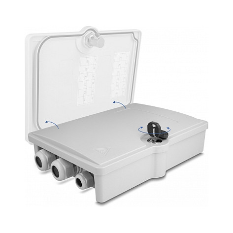 LWL Verteilerbox für Innen- und Außenbereich IP55 wasserfest abschließbar 6 Port grau