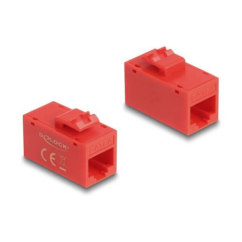 Keystone Modul RJ45 Buchse zu RJ45 Buchse Cat.6A UTP rot