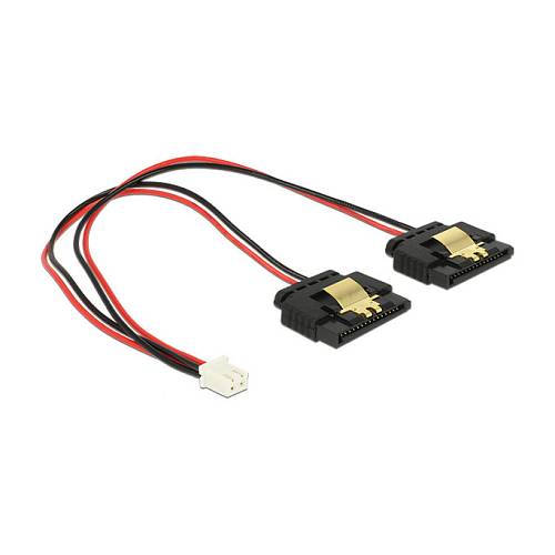 Kabel Power 2 Pin Buchse > 2 x SATA 15 Pin Buchse (5 V) Metall 20 cm