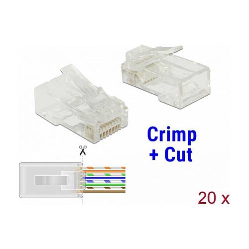RJ45 Crimp+Cut Stecker Cat.5e UTP 20 Stück