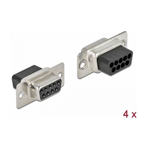 D-Sub 9 Pin Crimp Buchse. Metall. 4 Stück