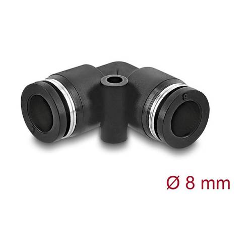 Pneumatik Steckverbinder 8 mm mit Befestigungsloch 90° gewinkelt