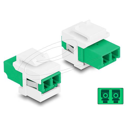 Keystone Modul LC Duplex Buchse zu LC Duplex Buchse grün / weiß