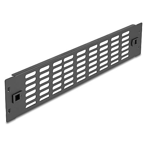19? Netzwerkschrank Panel mit Lüftungsschlitzen werkzeugfrei 2 HE schwarz