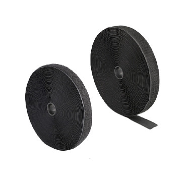 Strapazierfähiges Klettband mit Haft- und Flauschband L 15 m x B 25 mm schwarz