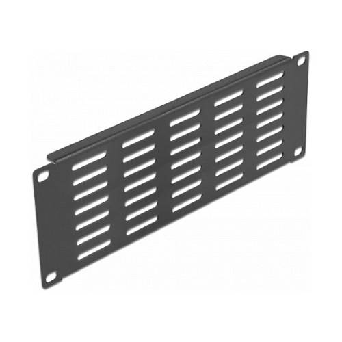 10? Netzwerkschrank Panel mit Lüftungsschlitzen horizontal 2 HE schwarz