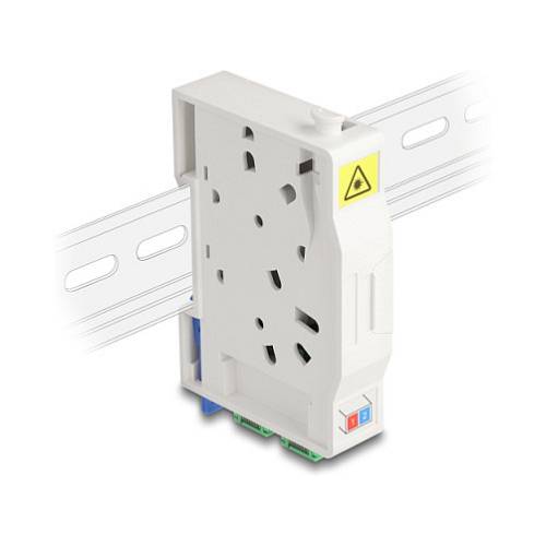 LWL Anschlussdose für Hutschiene mit Spleißhalter und 2 x SC Simplex Kupplung
