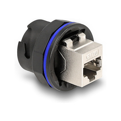 RJ45 Cat.6A Einbaubuchse / Kupplung schwarz