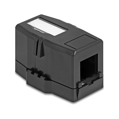 Keystone Leergehäuse 1 Port mit magnetischer Unterseite. schwarz