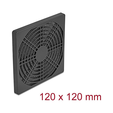 Lüftergitter mit Staubfilter 120 x 120 mm schwarz