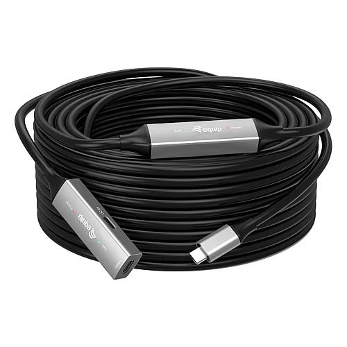 Equip Kabel USB-C3.2->C Gen1 Akt.Erweit.St/Bu 10.00m schwarz