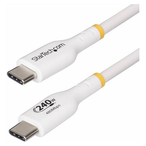 STARTECH.COM 1m Weisses USB-C Ladekabel USB-IF zertifiziert USB C Schnellladekabel 240W PD EPR USB C 2.0 Laptop-Ladekabel