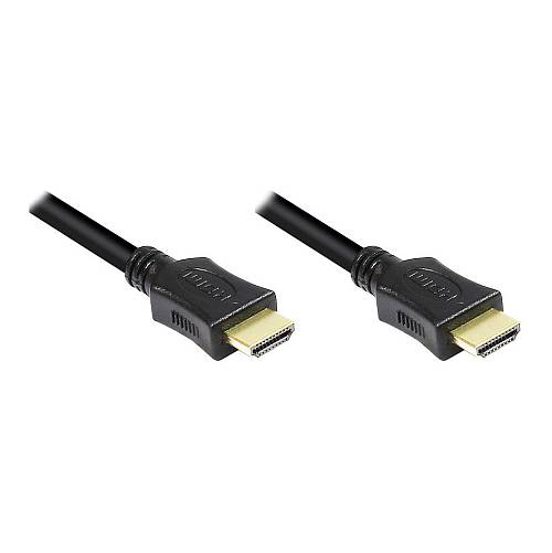 GoodConnections Anschlusskabel High-Speed-HDMI®-Kabel mit Ethernet. vergoldete Stecker. schwarz. 0.75m.