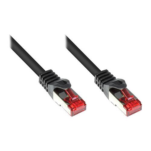 GoodConnections Patchkabel mit Rastnasenschutz. Cat. 6. S/FTP. PiMF. PVC. 250MHz. schwarz. 5m.