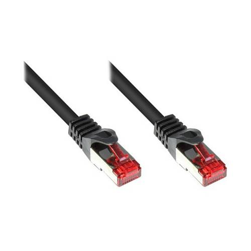 GoodConnections Patchkabel mit Rastnasenschutz. Cat. 6. S/FTP. PiMF. PVC. 250MHz. schwarz. 0.25m.