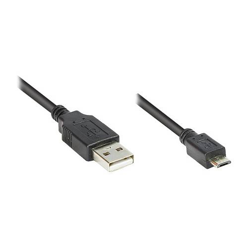 GoodConnections Anschlusskabel USB 2.0 Stecker A an Stecker Micro B. schwarz. 0.15m.