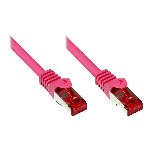 GoodConnections Patchkabel mit Rastnasenschutz. Cat. 6. S/FTP. PiMF. PVC. 250MHz. magenta. 0.5m.