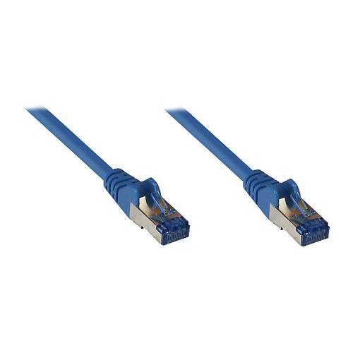 GoodConnections Patchkabel mit Rastnasenschutz. Cat. 6A. S/FTP. PiMF. halogenfrei. 500MHz. blau. 1m.