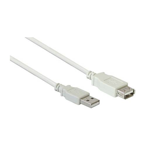 Verlängerungskabel USB 2.0 Stecker A an Buchse A. grau. 1m.