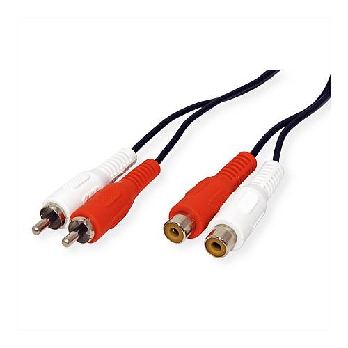 VALUE Cinch-Verlngerungskabel duplex ST/BU. 5 m