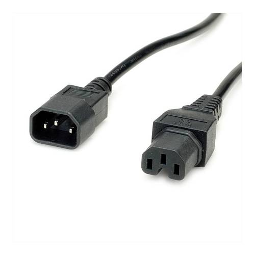 VALUE Netzkabel IEC320/C14 Stecker - C15 Buchse. H05RN-F. schwarz. 3 m