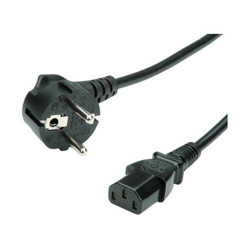 VALUE Netzkabel gerade IEC-Buchse schwarz 1.8m