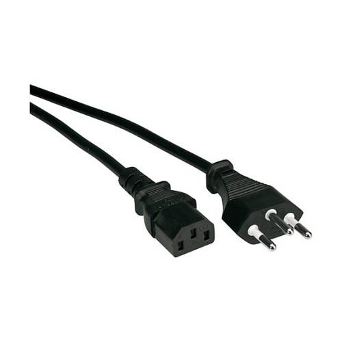VALUE Netzkabel T12 auf C13. schwarz. 0.8 m