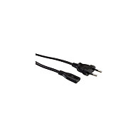VALUE Netzkabel Euro-Flachstecker auf C7. 2polig. schwarz. 5 m