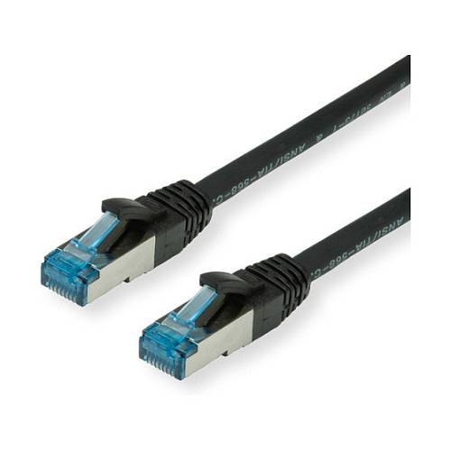 VALUE Patchkabel Kat.6A Class EA S/FTP PiMF LSOH schwarz 0.5m