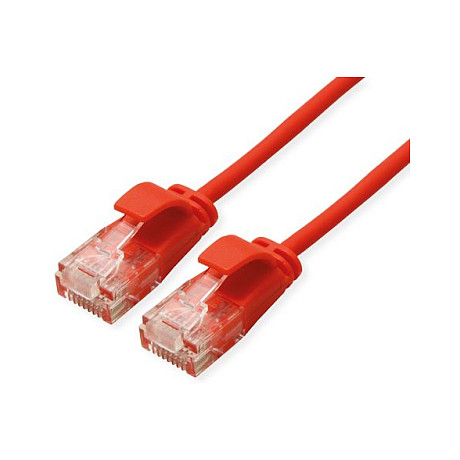 ROLINE GREEN UTP Patchkabel Cat.6A (Class EA). LSOH. slim. rot. 1 m