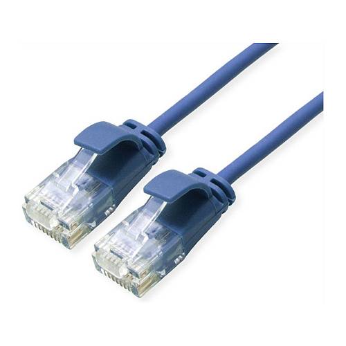 ROLINE GREEN UTP Patchkabel Cat.6A (Class EA). LSOH. slim. blau. 2 m