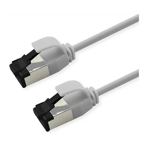 ROLINE S/FTP Patchkabel Kat.8.1. Slim. PoE. weiss. 1.5m