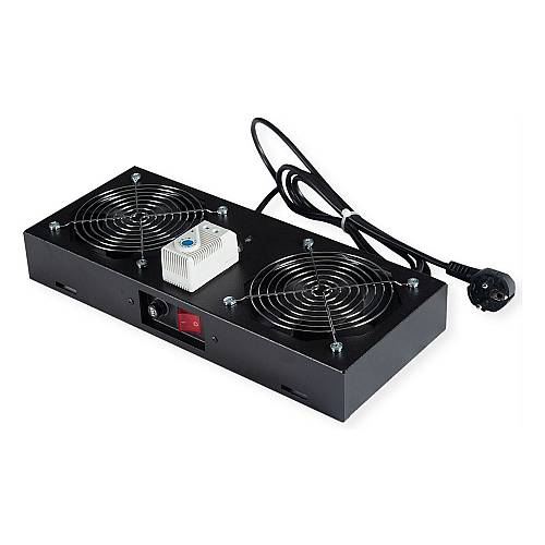 ROLINE Lftereinheit 2 Lfter. fr 19-Zoll Wandgehuse schwarz. Thermostat