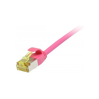 Synergy21 Patchkabel RJ45. CAT6A 500Mhz. 10m. magenta. U/FTP. slimline rund d=3.8mm. TPE/LSZH(Superflex). AWG32. mit CAT7 Rohkabel.