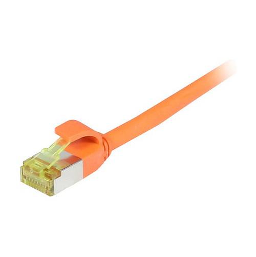 Synergy21 Patchkabel RJ45. CAT6A 500Mhz. 0.15m. orange. S-STP(S/FTP). slimline rund d=4.5mm. TPE/LSZH(Superflex). AWG28. mit CAT7 Rohkabel.