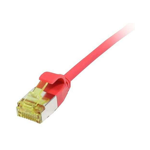 Synergy21 Patchkabel RJ45. CAT6A 500Mhz. 5m. rot. U/FTP. slimline rund d=3.8mm. TPE/LSZH(Superflex). AWG32. mit CAT7 Rohkabel.