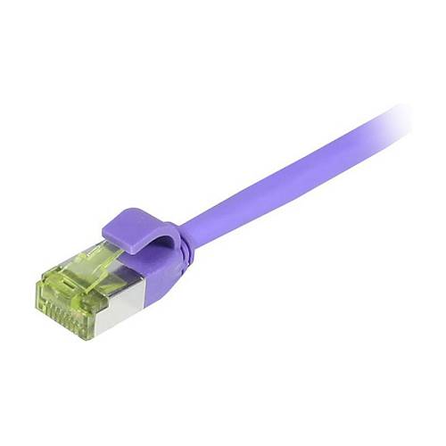Synergy21 Patchkabel RJ45. CAT6A 500Mhz. 5m. lila. S-STP(S/FTP). slimline rund d=4.5mm. TPE/LSZH(Superflex). AWG28. mit CAT7 Rohkabel.