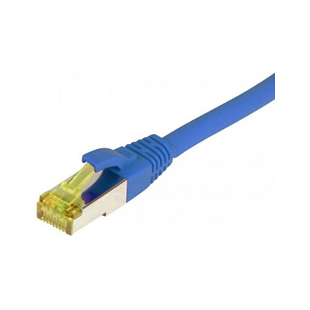 Synergy21 Patchkabel RJ45. CAT6A 500Mhz. 0.15m. blau. S-STP(S/FTP). TPE/LSZH(Ultraflex). AWG26. mit CAT7 Rohkabel.