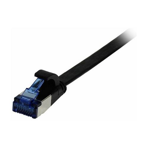 Synergy21 Patchkabel RJ45. CAT6A 500Mhz. 0.25m. schwarz. U/FTP. flach. TPE(Superflex). AWG32.