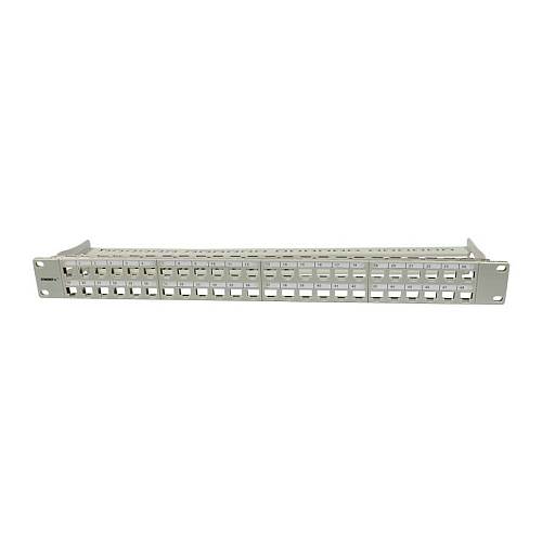 Synergy21 Keystone. Modulträger. 19Patchpanel für 48xTP-Modul. 1HE(t95mm). Lichtgrau
