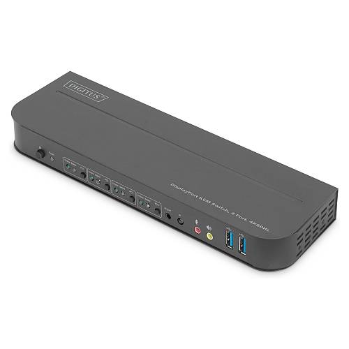 DIGITUS KVM-Switch 4-Port 4K60Hz 4x DP in 1x DP/HDMI out