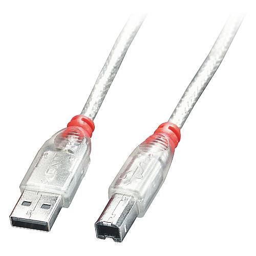 LINDY USB 2.0 Kabel Typ A/B transparent M/M 3m