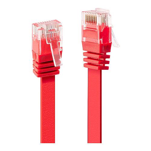 LINDY Patchkabel Cat6 Flachband ungeschirmt rot 0.50m
