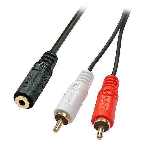 LINDY Audiokabel Stereo 3.5mm/2xRCA F/M 0.25m