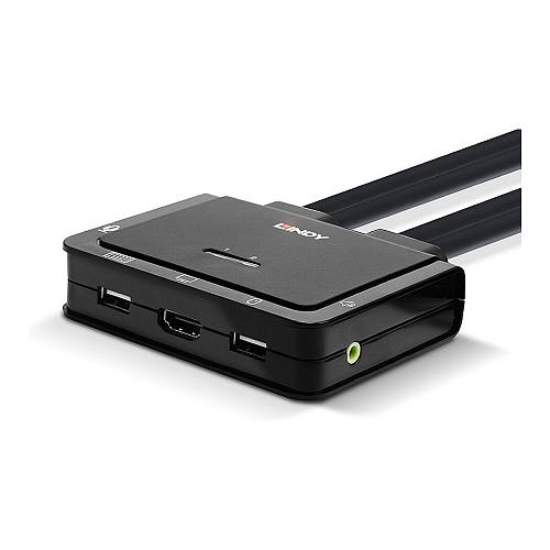 LINDY 2 Port HDMI 2.0 18G. USB 2.0 KVM Switch mit Audio